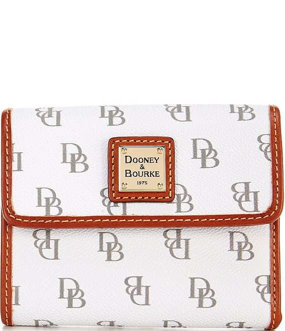Dooney & Bourke Gretta Collection Signature Logo Small Flap Credit Card  Wallet