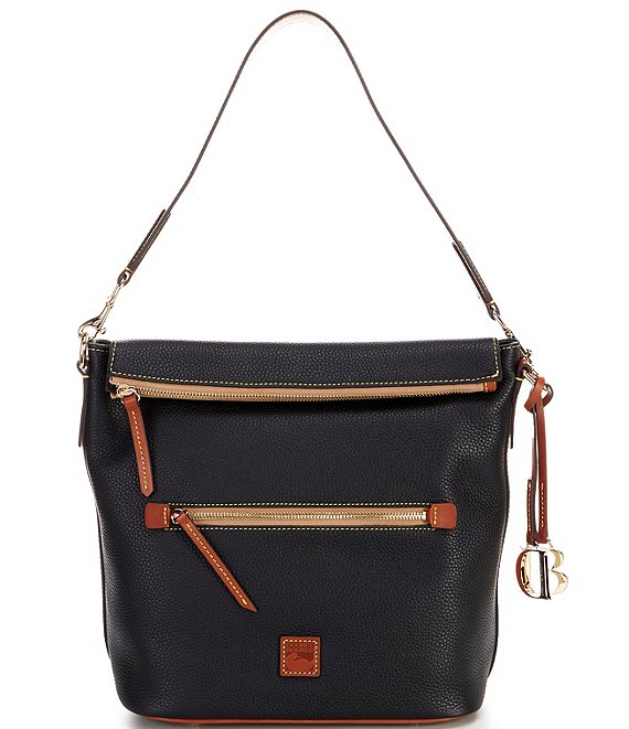 Color:Black - Image 1 - Large Leather Satchel Bag
