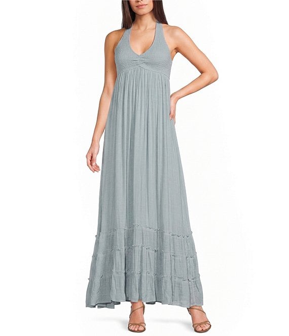 Double Zero Halter Neck Maxi Dress