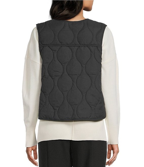 Double Zero Quilted Tie Front Patch Pocket Vest | Dillard's