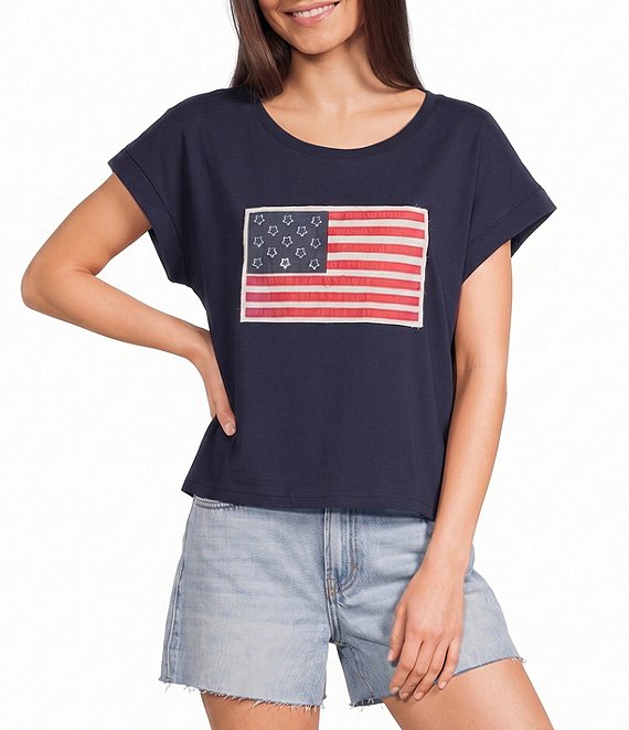 Double Zero Short Sleeve Flag Patch Tee