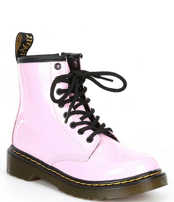 Color:Pale Pink - Image 1 - Girls' 1460 Patent Leather Boots (Youth)