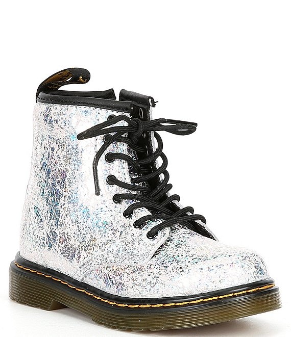 Dr. Martens Girls' 1460 Disco Crinkle Metallic Suede Boots (Toddler ...