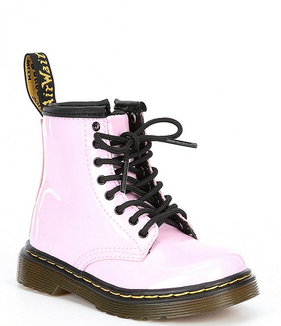 Color:Pale Pink Patent - Image 1 - Girls' 1460 Lace-Up Patent Leather Combat Boots (Infant)