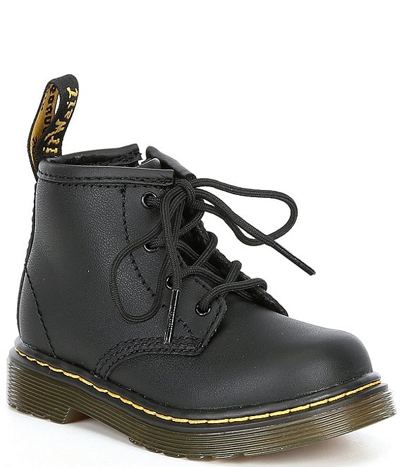 Color:Black - Image 1 - Kids' 1460 Softy T Leather Lace-Up Combat Boots (Infant)