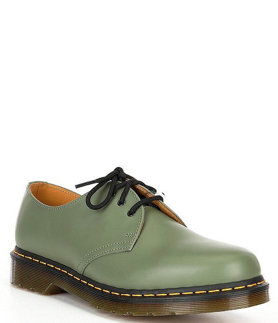 Color:Khaki Green - Image 1 - Men's 1461 Smooth Leather Oxfords