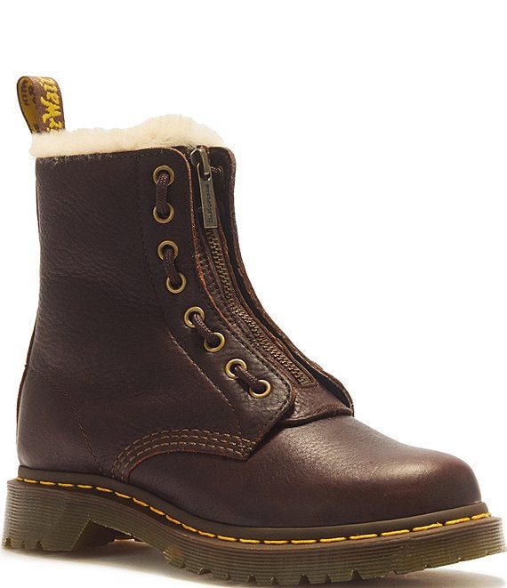 Dr. Martens Women's 1460 Front Zip Warm Lined Combat Booties