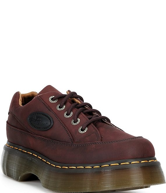 Dr. Martens Women's Buzz 5-Eye Crazy Horse Leather Platform Oxfords