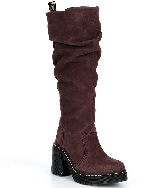 Dr. Martens Women's Kasey Suede Heeled Tall Boots