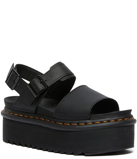 doc marten black platform sandals