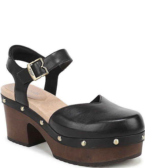 Dr. Scholl's Original Spark Leather Studded Platform Mary Jane Clogs