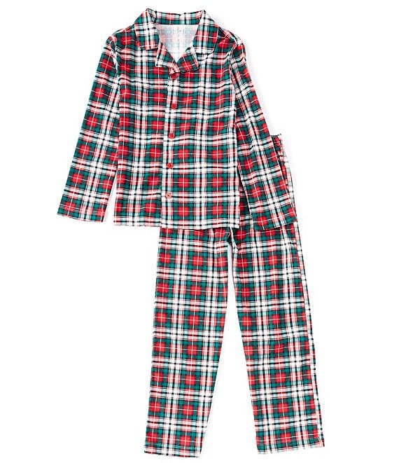 Dream Life Big Kids 8-16 Long Sleeve Christmas Plaid 2-Piece Pajama Set