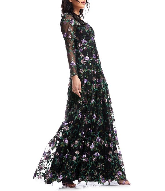 Dress the Population Angelina Floral Embroidered V-Neck Dress the Population Angelina Floral Embroidered V-Neck