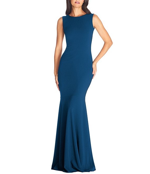 Dress the Population Leighton Sleeveless Boat Neck Mermaid Gown | Dillard's