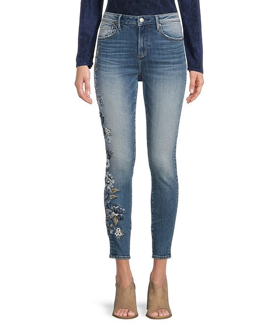 Driftwood X Bluebell Fleur Jackie Floral Embroidered High Rise Skinny ...