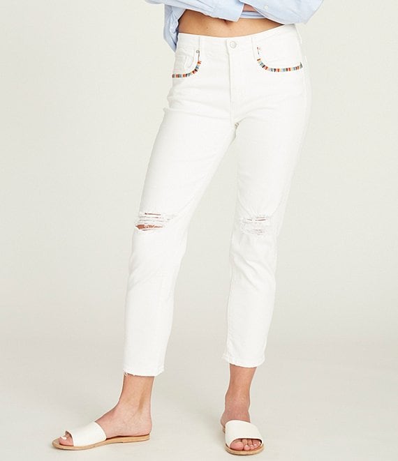 Driftwood X Folklore Gizelle Skinny Leg Embroidered Distressed