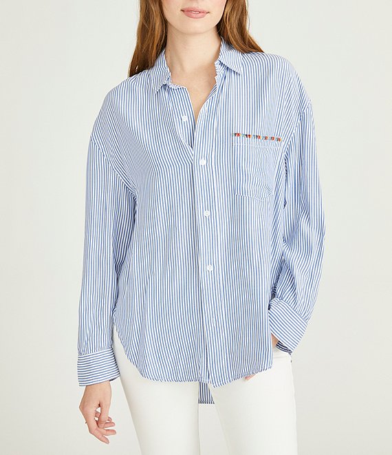 Driftwood x Folklore Pinstriped Print Long Sleeve Shirt