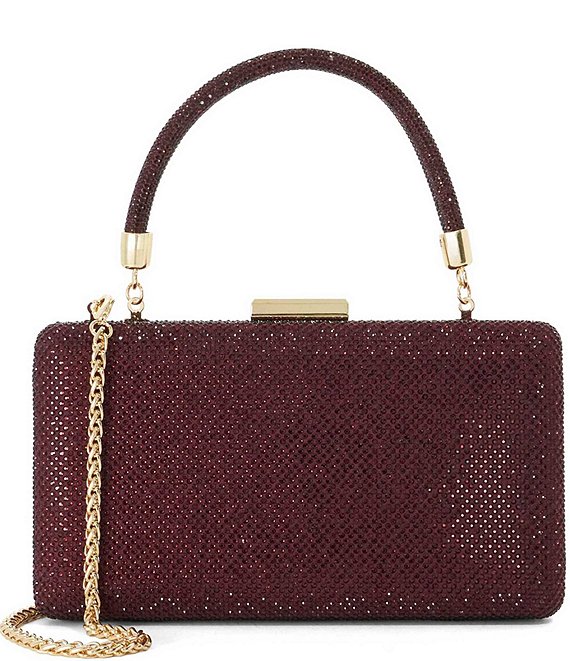 Dune London Beaut Rhinestone Embellished Top Handle Frame Clutch