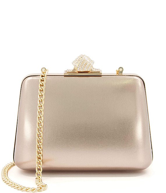 Dune London Become Embellished Faux Leather Clasp Clutch Bag | Dillard's