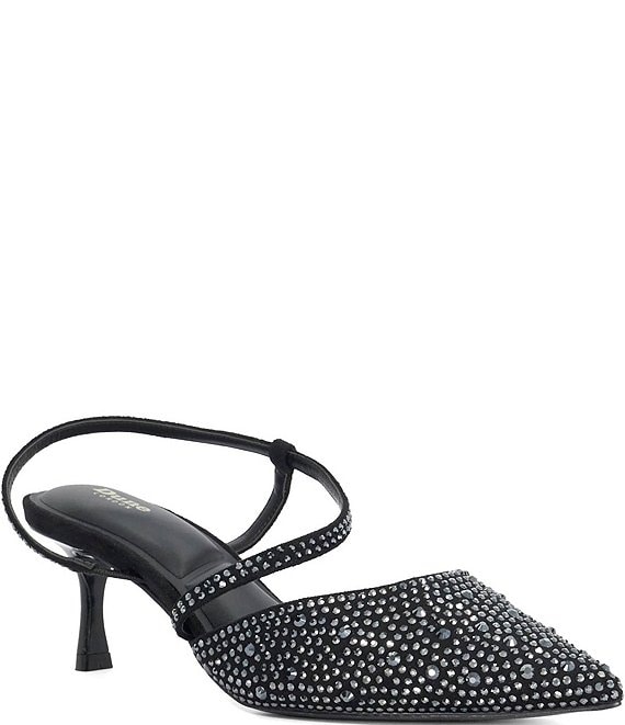 Dune London Charmed Rhinestone Embellished Kitten Heel Pumps