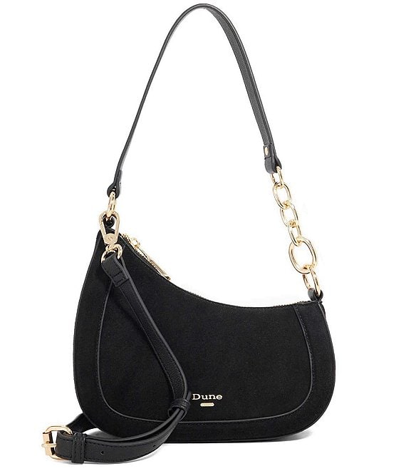 Dune London Direction Angular Suede Shoulder Bag