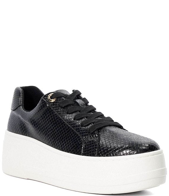 Dune London Episode Snake Embossed Platform Sneakers 38 8