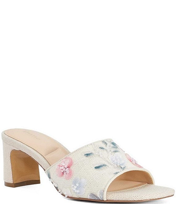 Dune London Madira Floral Slip On Mule Sandals