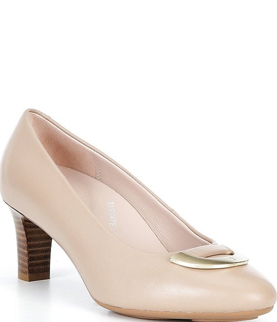 ECCO Elevated Leather Hardware Pumps
