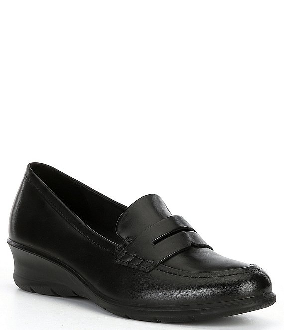 Color:Black - Image 1 - Felicia Leather Slip-On Loafers