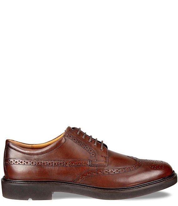 ECCO Mens Brown Leather Wingtip Brogue Derby Dress Shoes Sz 45 Ecco Brown Leather Brogue Cap Toe Derby Shoes Mens 45 US 11  main image 3