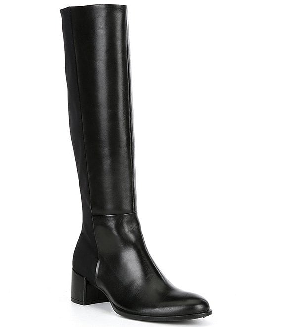 ECCO Shape 35 Block Heel Tall Leather Dress Boots | Dillard's