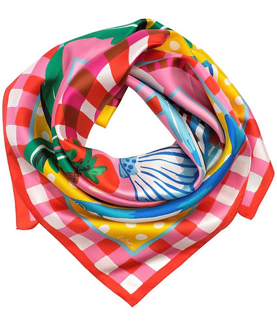Echo Beach Picnic Silk Square Scarf