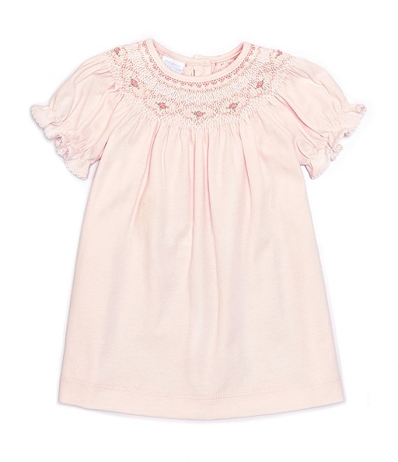Edgehill Collection Baby Girls 3-24 Month Short Puff Sleeve Smocked ...