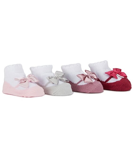 Color:White - Image 1 - Baby Girls 4-Pack Mary Jane Socks