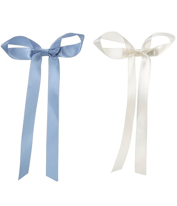 Edgehill Collection x Megan Karp Girls Tiny Satin Hair Bows 2-Pack