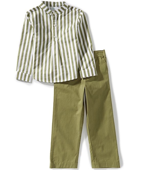 Edgehill Collection x Megan Karp Little Boys Jack Stripe Long Sleeve Shirt & Pants Set