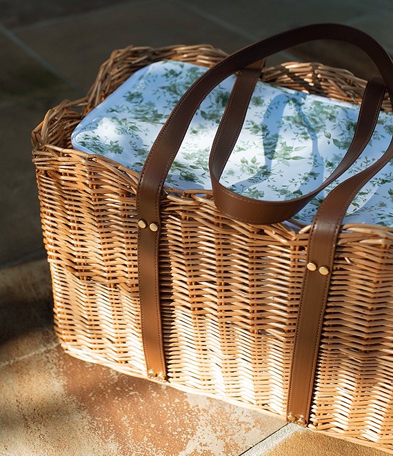 Edgehill Collection x Megan Karp Wicker Floral Insulated Cooler Tote