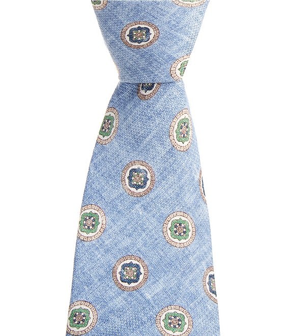 Edward Armah Open Medallion 3.3#double; Traditional Silk Tie