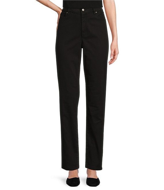 Eileen Fisher Dyed Organic Cotton Stretch High Waisted Slim Straight ...