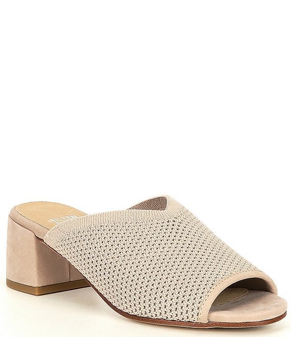 Eileen Fisher Fave Stretch Fabric Block Heel Sandals | Dillard's