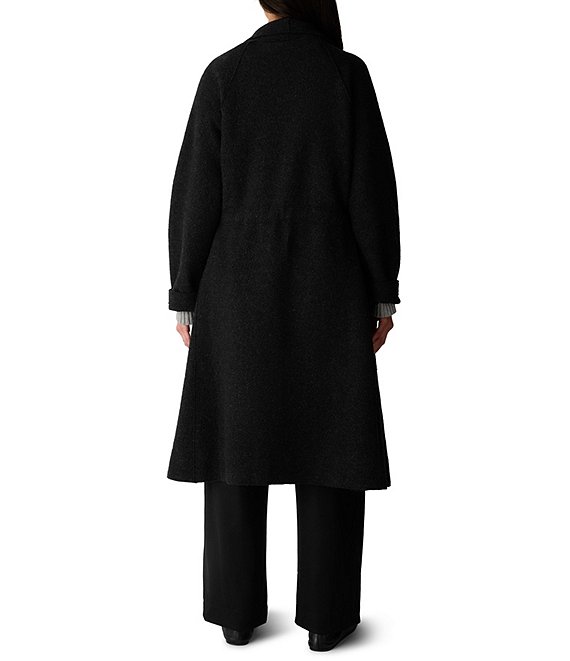 Eileen Fisher Lightweight Boiled Wool Drape Neck Coat | Dillard's