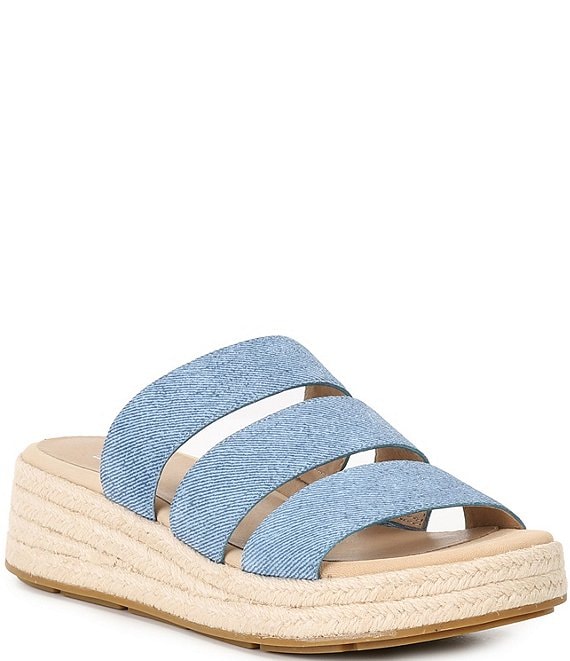 Eileen Fisher Mayla Denim Espadrille Wedge Sandals | Dillard's