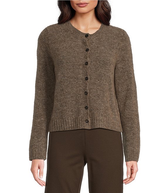 EILEEN FISHER deals Melange Bouclette Cardigan Sz L