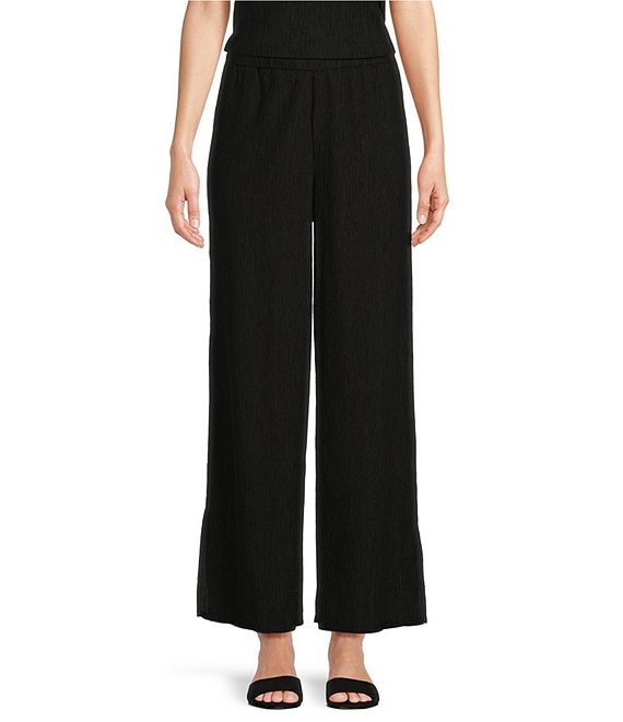 Eileen Fisher Petite Size Textured Crinkled Plisse Wide Leg ...