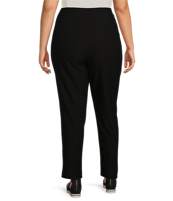Eileen Fisher Plus Size Washable Stretch Crepe Slim Leg Ankle