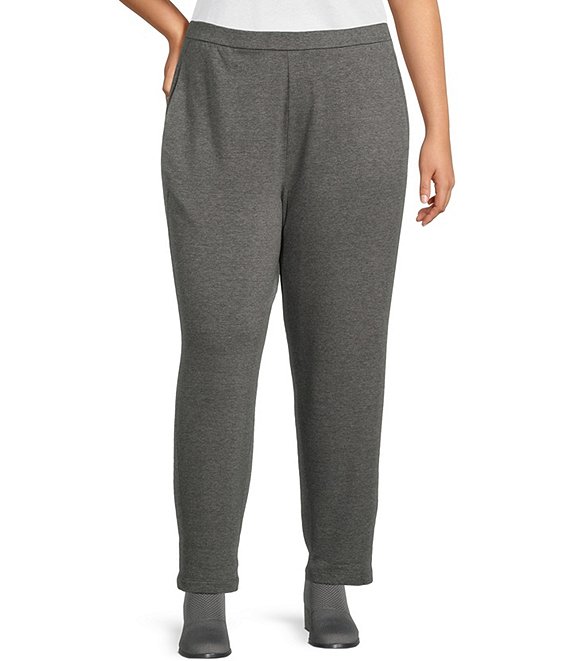 Eileen Fisher Plus Size Cozy Brushed Terry Pocketed Slouch Ankle Pants ...