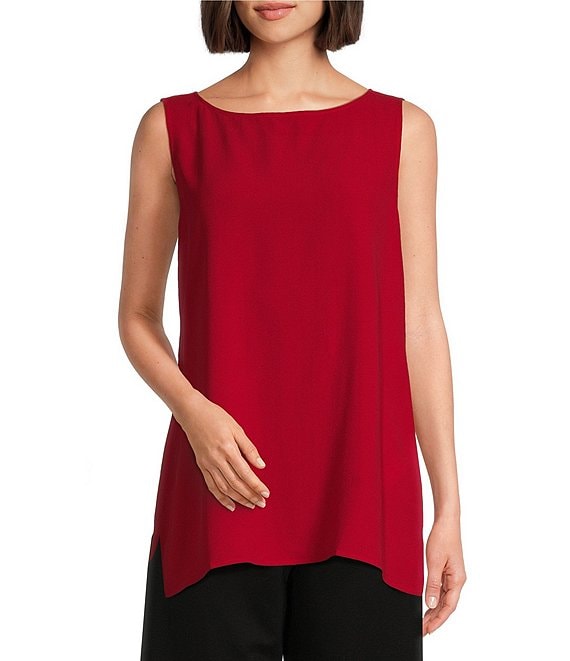 EILEEN FISHER Bateau factory Neck Dress Silk Tunic Dress