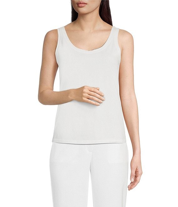 Eileen Fisher Stretchy Jersey Knit Organic Pima Cotton Scoop Neck ...