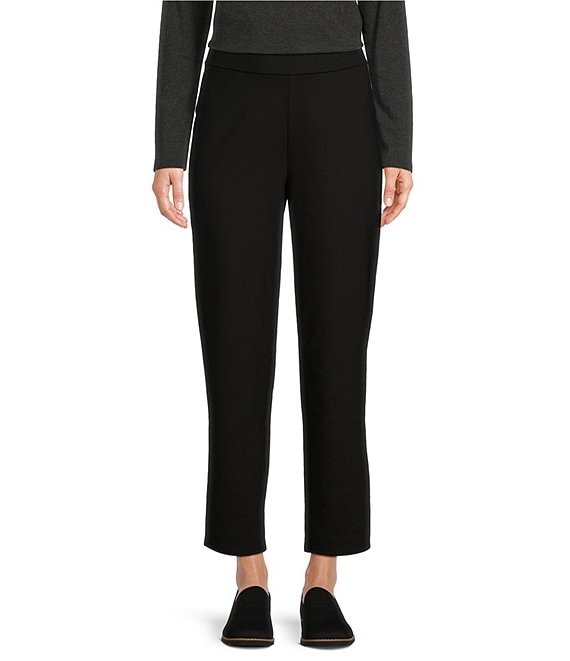 Eileen Fisher Washable Flex Ponte Knit Straight Leg Pull-On Ankle Pants ...