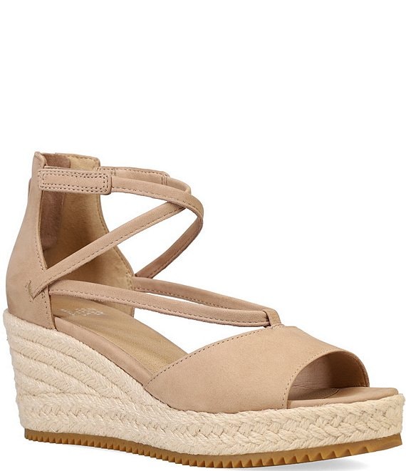 Eileen Fisher Wesson Tumbled Nubuck Espadrille Sandals Dillard s